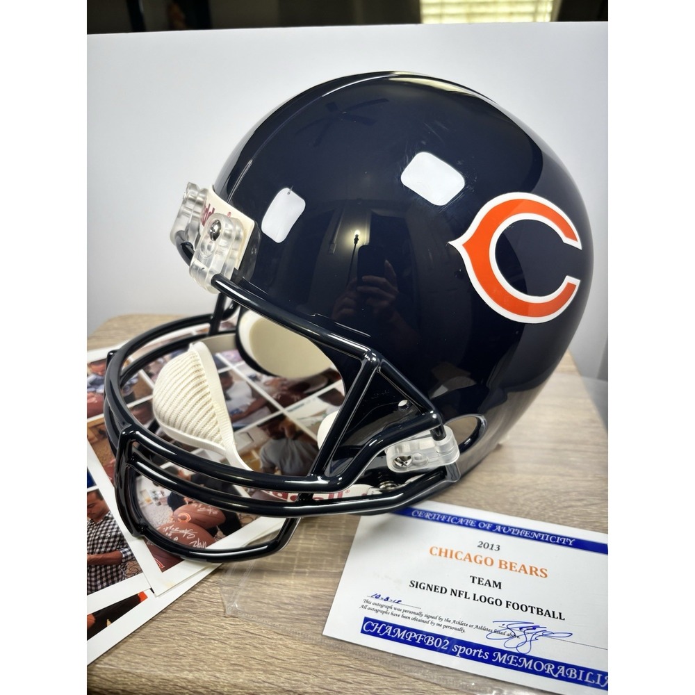 Jay Cutler Signed Bears Blue Full Size Speed Replica Helmet Beckett Witness